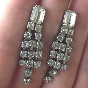 Vintage Rhinestone Chandelier Earrings